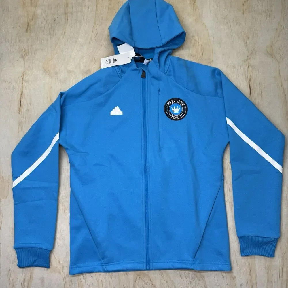 NEW Charlotte FC adidas 2024 Anthem Travel Raglan Sleeve Full-Zip Jacket M MD